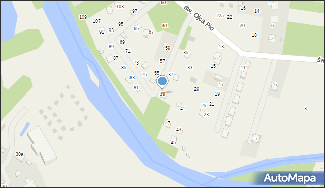 Radawa, św. Ojca Pio, 39, mapa Radawa