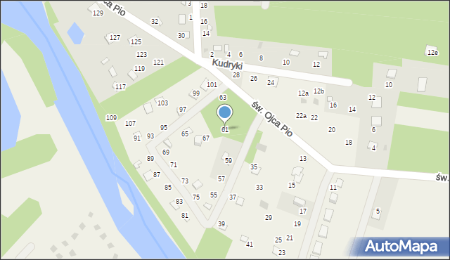 Radawa, św. Ojca Pio, 61, mapa Radawa