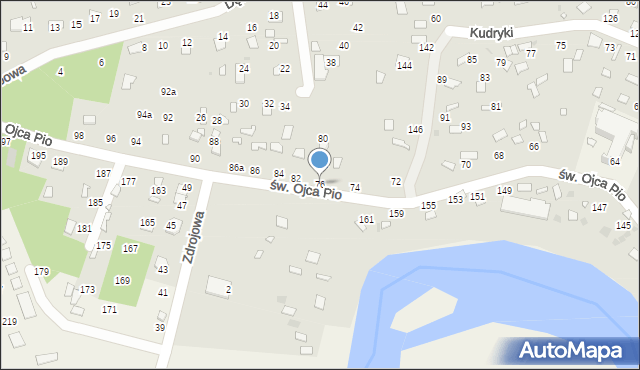 Radawa, św. Ojca Pio, 76, mapa Radawa