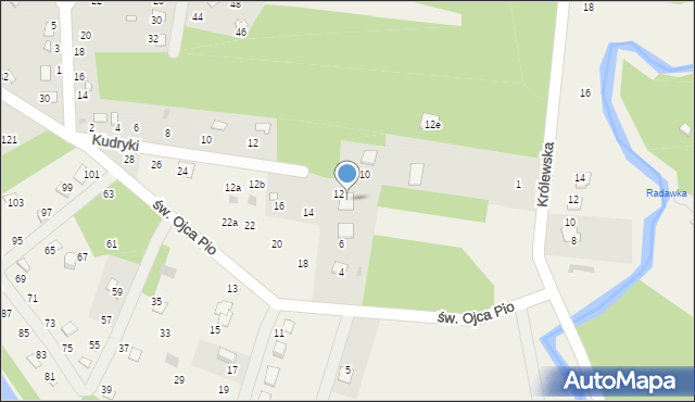 Radawa, św. Ojca Pio, 8, mapa Radawa