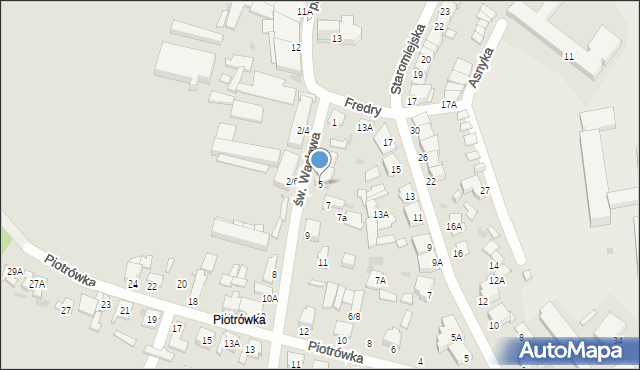 Radom, św. Wacława, 5, mapa Radomia