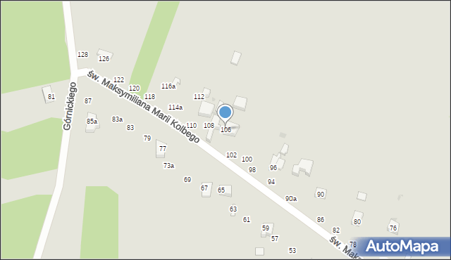 Radomsko, św. Maksymiliana Marii Kolbego, 106, mapa Radomsko