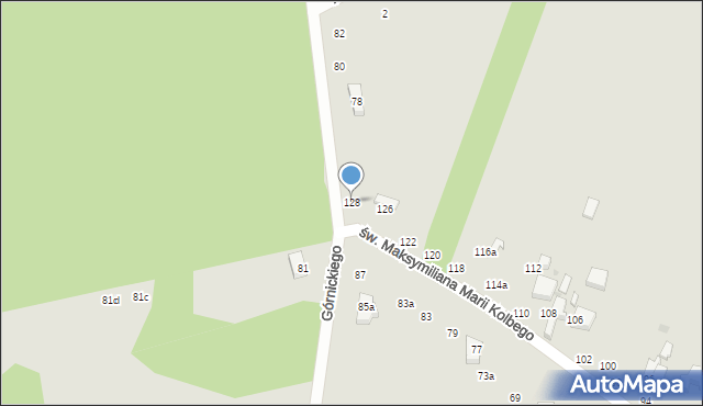 Radomsko, św. Maksymiliana Marii Kolbego, 128, mapa Radomsko