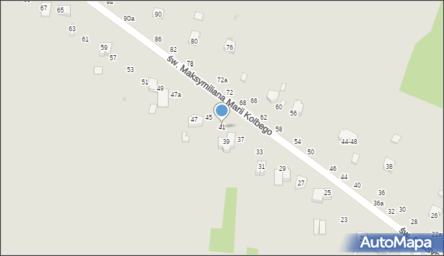 Radomsko, św. Maksymiliana Marii Kolbego, 41, mapa Radomsko