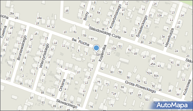 Radomsko, św. Rocha, 1, mapa Radomsko