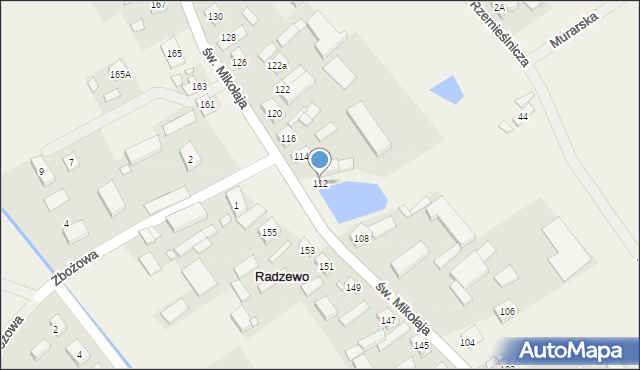 Radzewo, św. Mikołaja, 112, mapa Radzewo