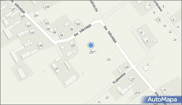 Radzewo, św. Mikołaja, 133, mapa Radzewo