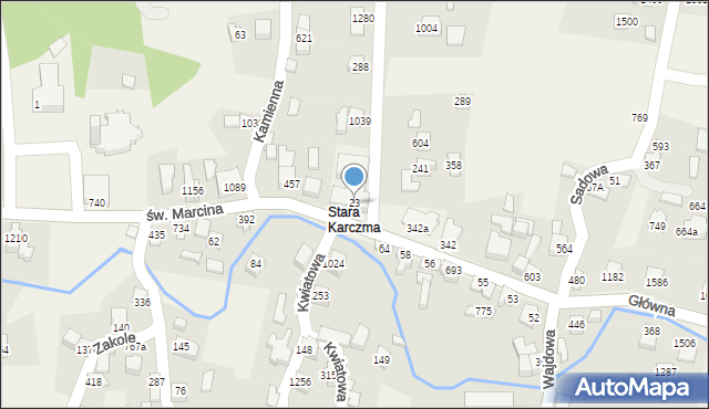 Radziechowy, św. Marcina, 23, mapa Radziechowy