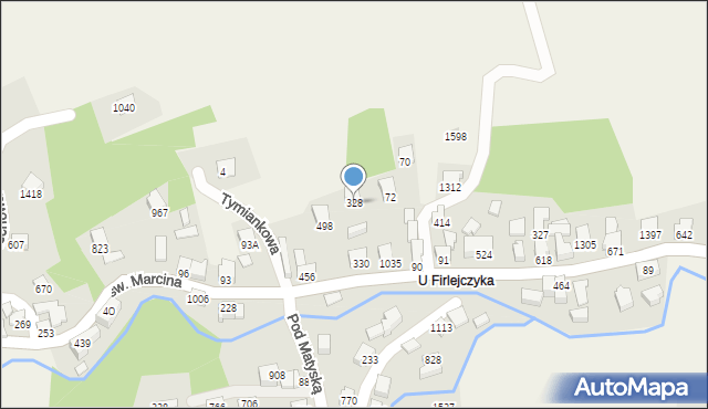 Radziechowy, św. Marcina, 328, mapa Radziechowy