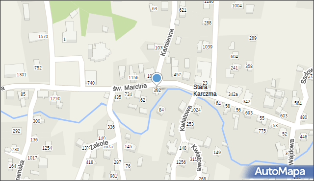 Radziechowy, św. Marcina, 392, mapa Radziechowy