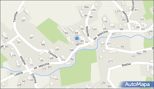 Radziechowy, św. Marcina, 495, mapa Radziechowy