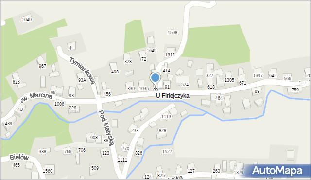 Radziechowy, św. Marcina, 90, mapa Radziechowy