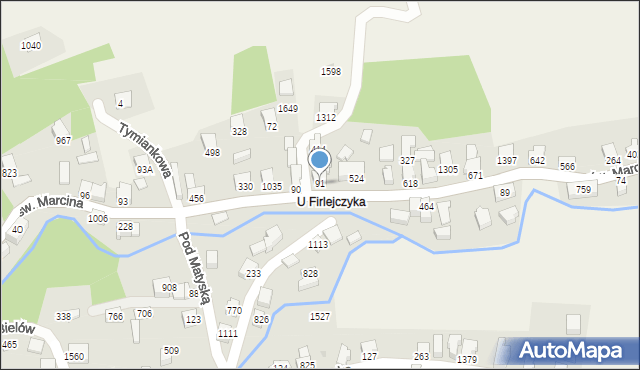 Radziechowy, św. Marcina, 91, mapa Radziechowy