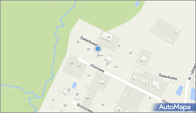 Radziejowice-Parcel, Świerkowa, 17, mapa Radziejowice-Parcel