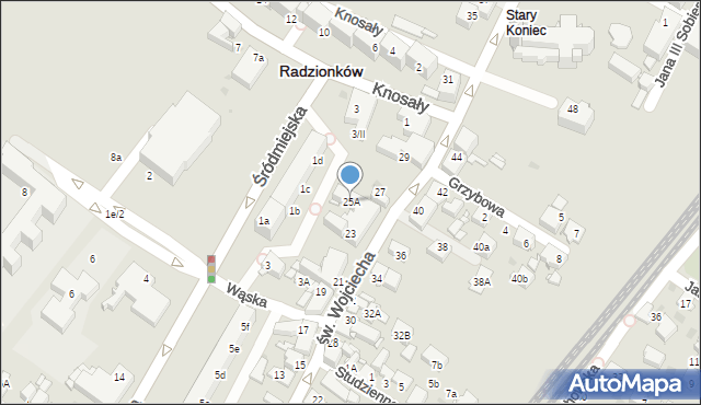 Radzionków, św. Wojciecha, 25A, mapa Radzionków