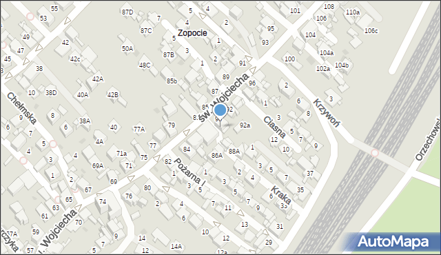 Radzionków, św. Wojciecha, 90a, mapa Radzionków