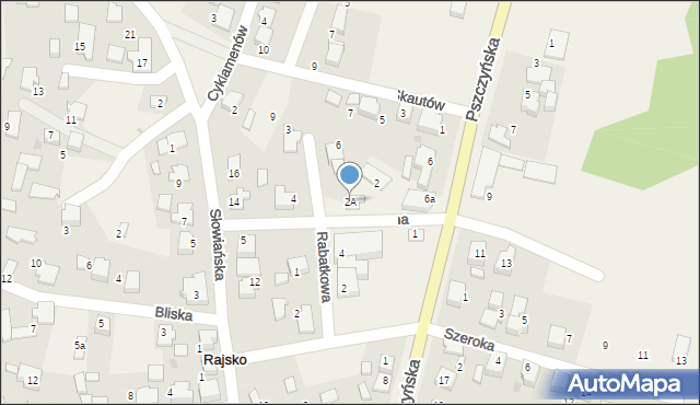 Rajsko, św. Floriana, 2A, mapa Rajsko