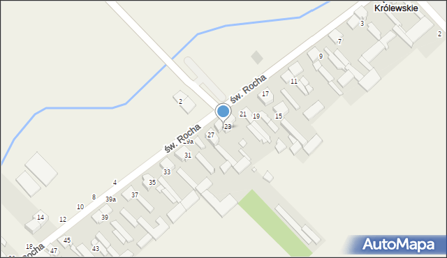 Rębielice Królewskie, św. Rocha, 25, mapa Rębielice Królewskie