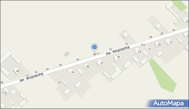 Rębielice Królewskie, św. Wojciecha, 34, mapa Rębielice Królewskie