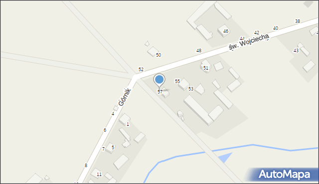 Rębielice Królewskie, św. Wojciecha, 57, mapa Rębielice Królewskie