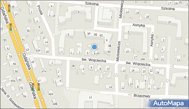 Reda, św. Wojciecha, 7, mapa Reda
