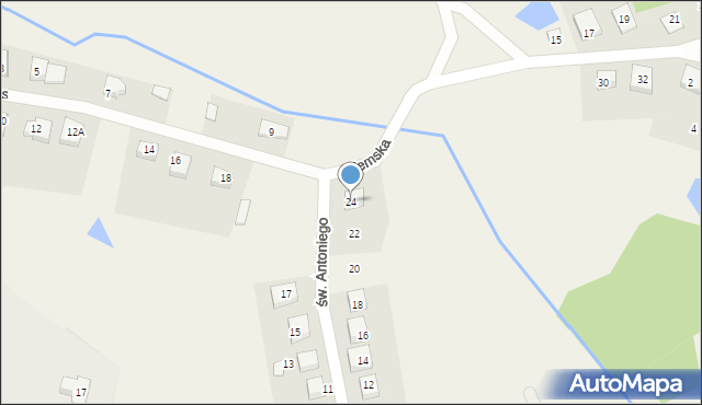 Robakowo, św. Antoniego, 24, mapa Robakowo