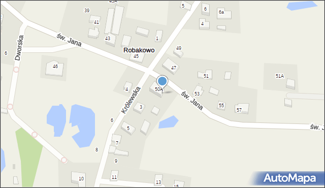 Robakowo, św. Jana, 50c, mapa Robakowo