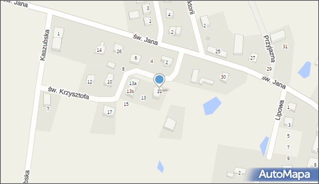 Robakowo, św. Krzysztofa, 11, mapa Robakowo