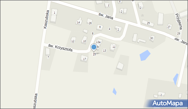 Robakowo, św. Krzysztofa, 15, mapa Robakowo