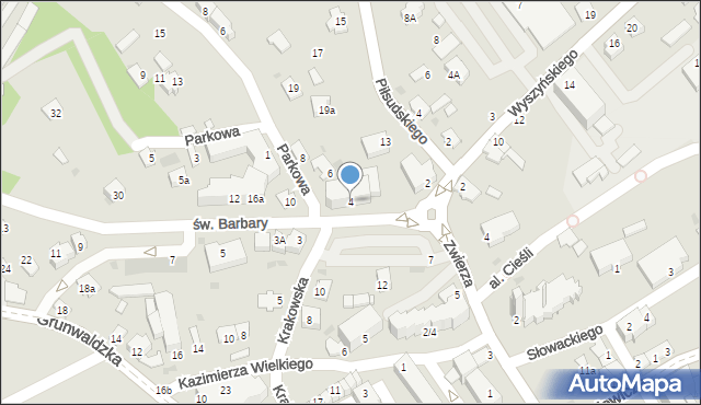 Ropczyce, św. Barbary, 4, mapa Ropczyce