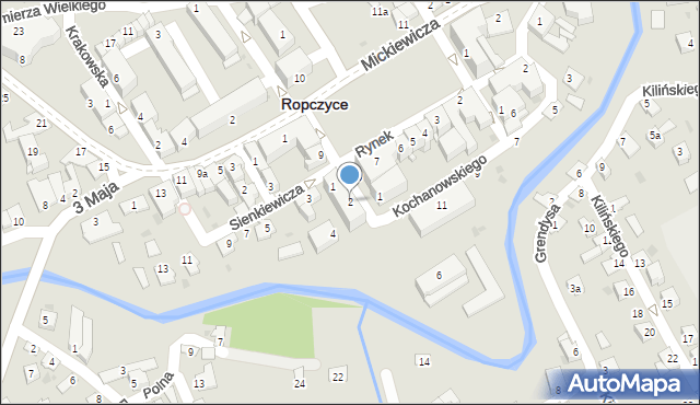 Ropczyce, św. Floriana, 2, mapa Ropczyce