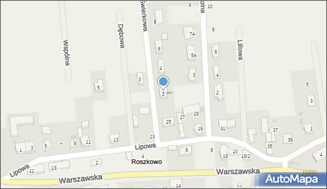Roszkowo, Świerkowa, 2, mapa Roszkowo