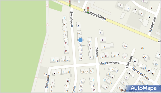 Rotmanka, Świerkowa, 12, mapa Rotmanka