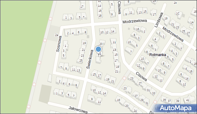 Rotmanka, Świerkowa, 24A, mapa Rotmanka