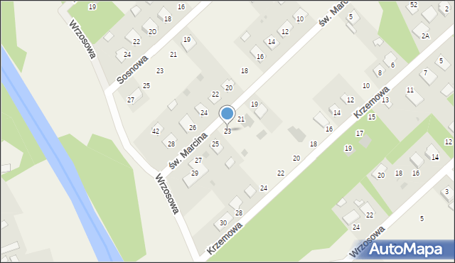 Ruda, św. Marcina, 23, mapa Ruda