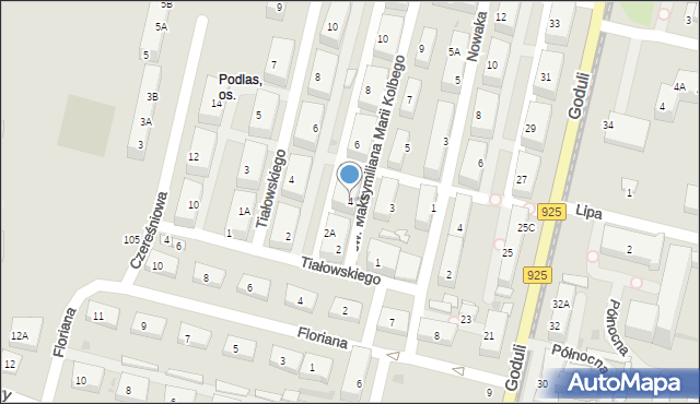 Ruda Śląska, św. Maksymiliana Marii Kolbego, 4, mapa Rudy Śląskiej