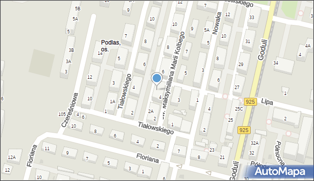 Ruda Śląska, św. Maksymiliana Marii Kolbego, 4A, mapa Rudy Śląskiej
