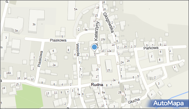 Rudna, św. Katarzyny, 1, mapa Rudna
