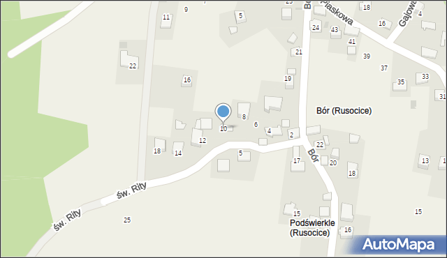 Rusocice, św. Rity, 10, mapa Rusocice