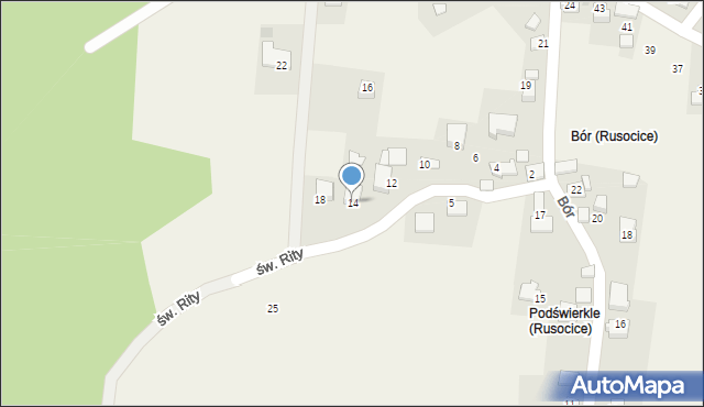 Rusocice, św. Rity, 14, mapa Rusocice