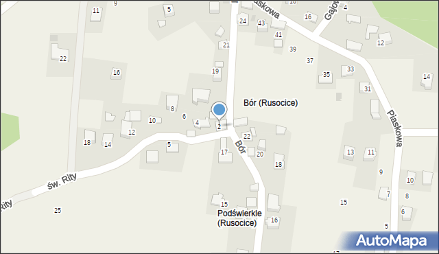 Rusocice, św. Rity, 2, mapa Rusocice