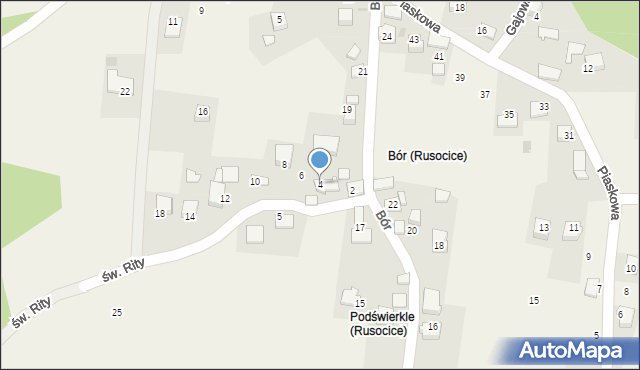 Rusocice, św. Rity, 4, mapa Rusocice