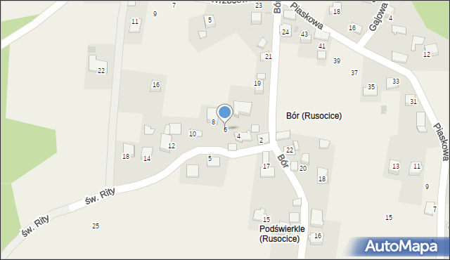 Rusocice, św. Rity, 6, mapa Rusocice