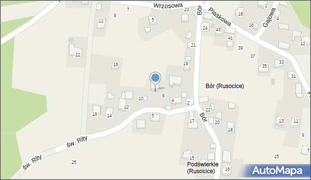 Rusocice, św. Rity, 8, mapa Rusocice