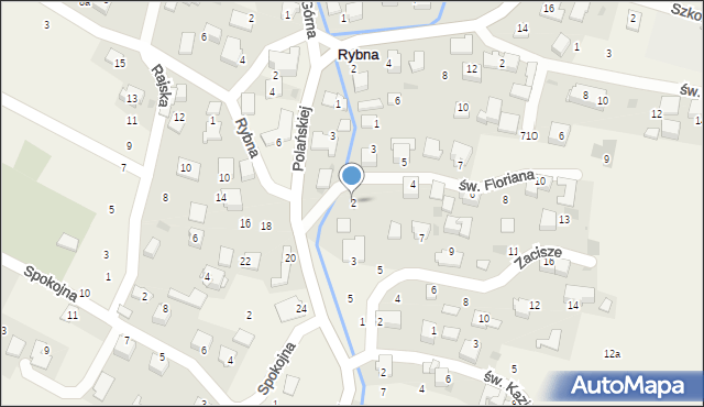 Rybna, św. Floriana, 2, mapa Rybna