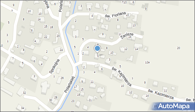 Rybna, św. Kazimierza, 1, mapa Rybna