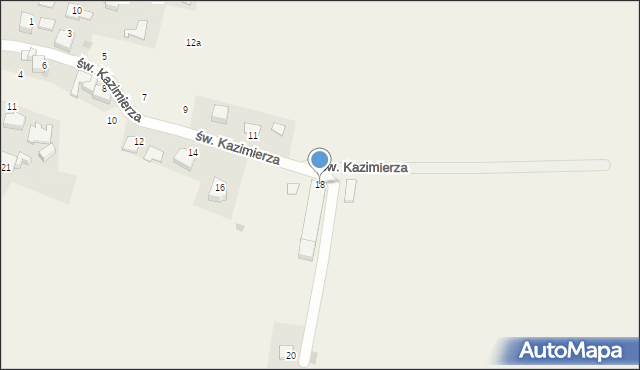 Rybna, św. Kazimierza, 18, mapa Rybna