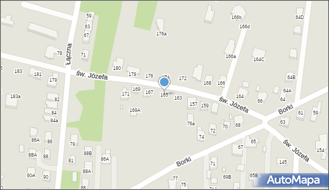 Rybnik, św. Józefa, 165, mapa Rybnika