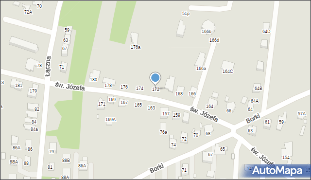 Rybnik, św. Józefa, 172, mapa Rybnika