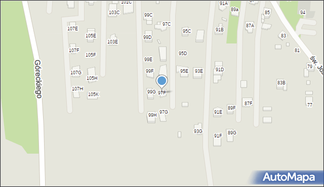 Rybnik, św. Józefa, 97F, mapa Rybnika